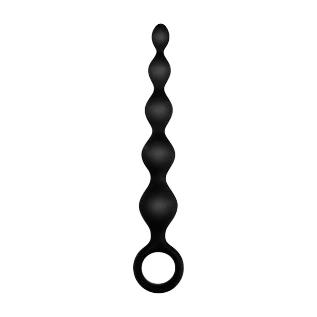 NMC Bile anale Arse Beads 5.5" cu diametre progresive design cu inel de extracție lungime 14 cm din silicon negru (635885)