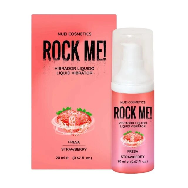 NUEI Gel Vibrator - Rock Me pentru stimulare clitoris si excitare aroma de capsuni 20ml