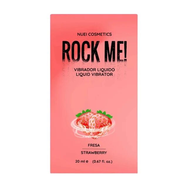 NUEI Gel Vibrator - Rock Me pentru stimulare clitoris si excitare aroma de capsuni 20ml