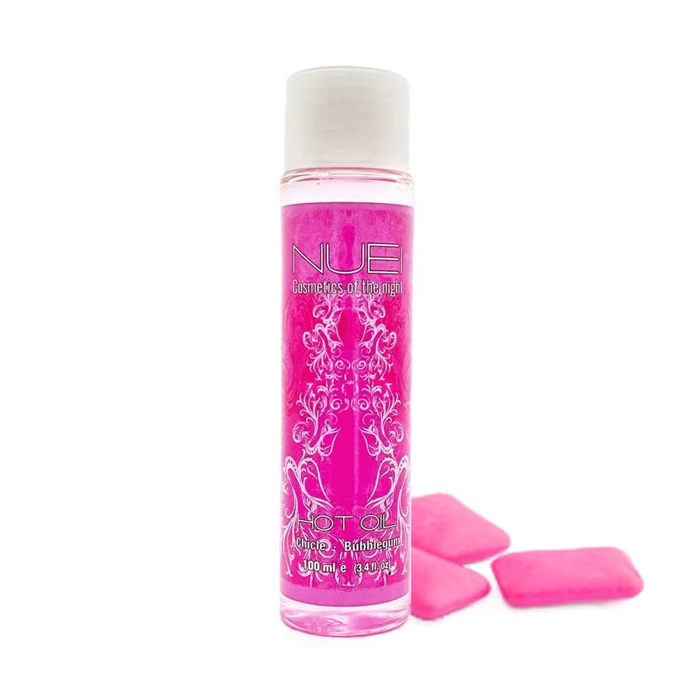 NUEI Ulei de masaj - HOT OIL sarutabil cu efect de incalzire si aroma de Bubble Gum 100 ml