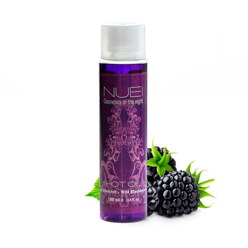 NUEI Ulei de masaj - HOT OIL sarutabil cu efect de incalzire si aroma de mure (Blackberry) 100 ml