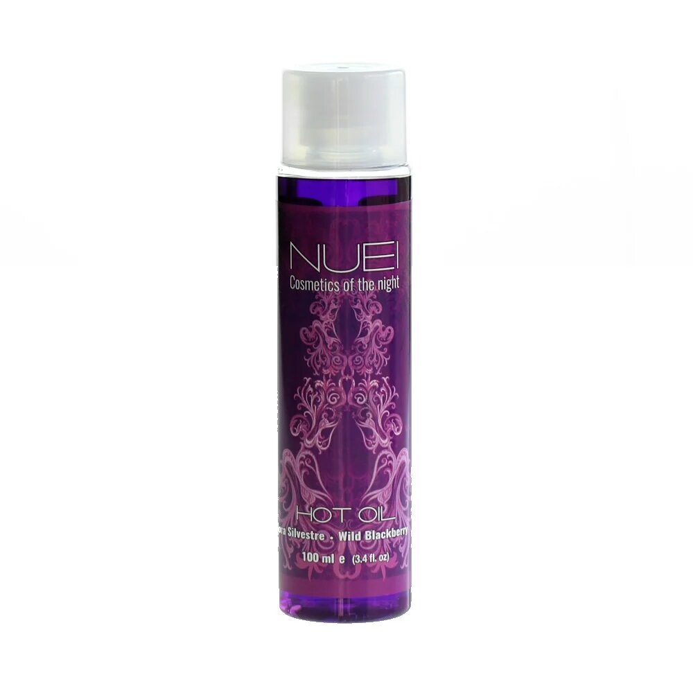 NUEI Ulei de masaj - HOT OIL sarutabil cu efect de incalzire si aroma de mure (Blackberry) 100 ml
