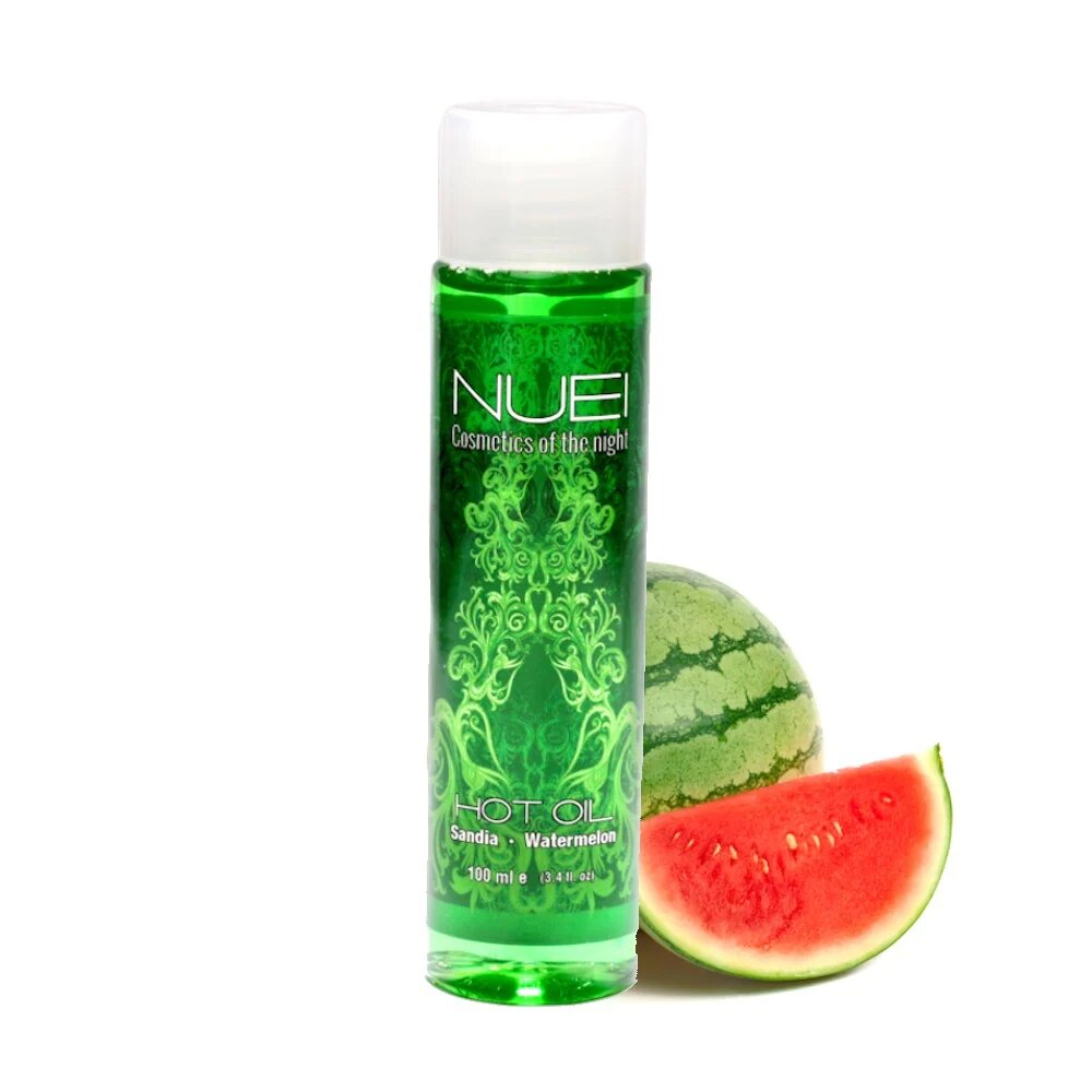 NUEI Ulei de masaj - HOT OIL sarutabil cu efect de incalzire si aroma de Pepene Verde 100 ml