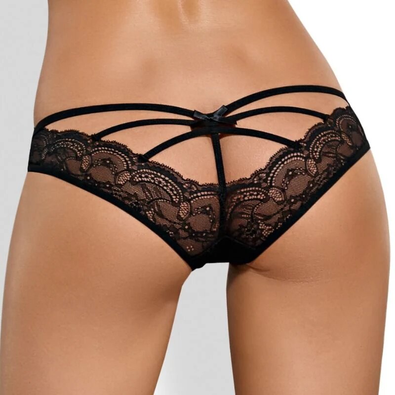 Obsessive Chilot sexy Frivolla model erotic cu dantelă și decupaje mărime S/M culoare negru