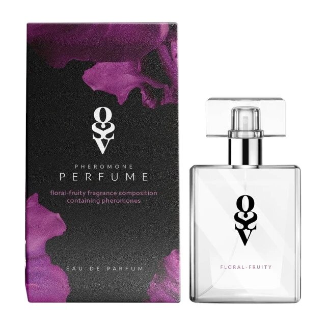 Obsessive Parfum cu feromoni pentru femei FUN Floral-Fruity note de cașmir boabe de tonka praline și vanilie mov 30 ml
