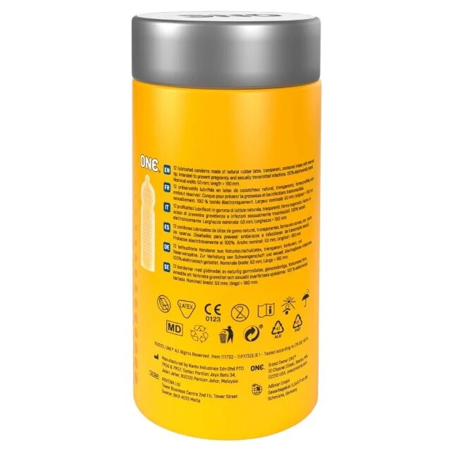 ONE Prezervative Super Studs cu bile din latex Sensatex lubrifiate diametru 53 mm 12 buc