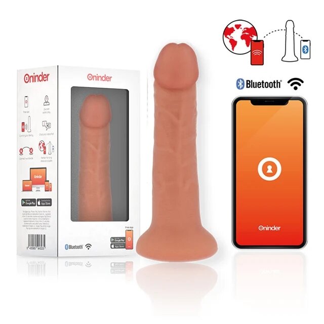 ONINDER Dildo Bogota control prin aplicație vibrator bullet inclus 9 funcții de vibrație 17.5 cm culoarea pielii