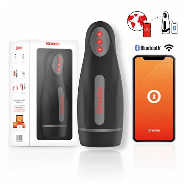 ONINDER Masturbator App control prin aplicatie 10 functii de vibratie 25 cm negru