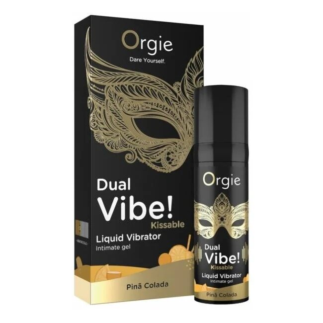 Orgie Gel Dual Vibe!Kissable - Pina Colada pentru stimulare clitoris si excitare efect incalzire si furnicaturi 15 ml