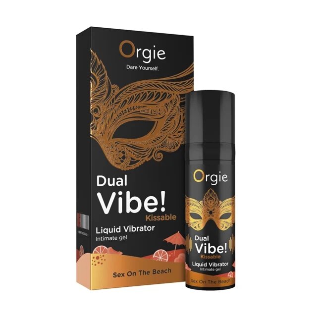 Orgie Gel Dual Vibe! Kissable - Sex On The Beach pentru stimulare clitoris si excitare efect incalzire si furnicaturi 15 ml