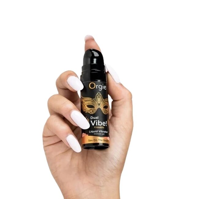 Orgie Gel Dual Vibe! Kissable - Sex On The Beach pentru stimulare clitoris si excitare efect incalzire si furnicaturi 15 ml