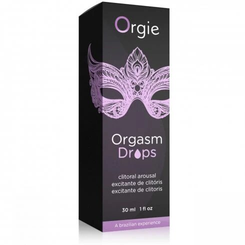 Orgie Gel intim Orgasm Drops cu efect de furnicături pentru stimularea clitorisului și orgasm intens aromă de măr 30 ml (mov)