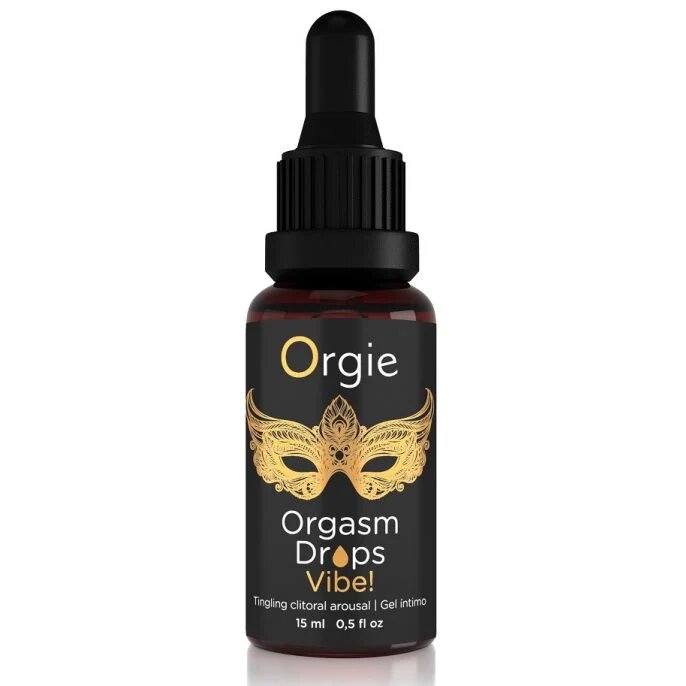 Orgie Gel intim Orgasm Drops Vibe! cu efect de furnicături pentru stimularea clitorisului și orgasm intens aromă de piersică 15 ml