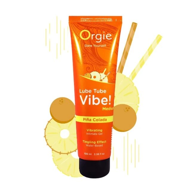 Orgie Gel lubrifiant - Vibe Pina Colada pe baza de apa cu efect de vibratie aroma de ananas si nuca de cocos 100 ml