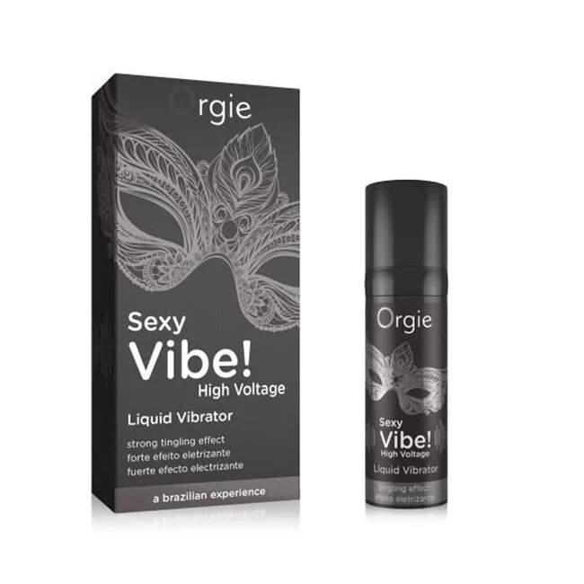 Orgie Gel Sexy Vibe! Liquid Vibrator - High Voltage pentru stimulare clitoris si excitare efect incalzire si furnicaturi negru 15 ml