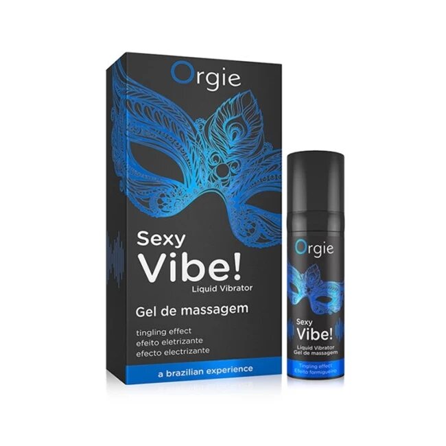 Orgie Gel Sexy Vibe! Liquid Vibrator pentru stimulare clitoris si excitare efect incalzire si furnicaturi albastru 15 ml