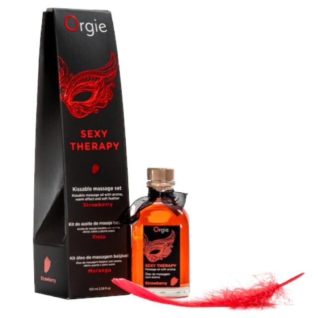 Orgie Set de masaj erotic - Sexy Therapy aroma de căpșuni 100 ml