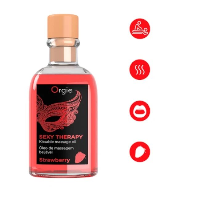 Orgie Set de masaj erotic - Sexy Therapy aroma de căpșuni 100 ml