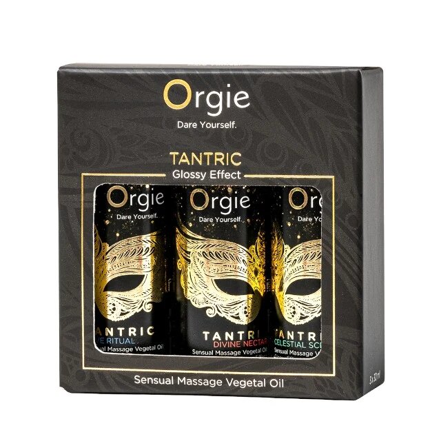 Orgie Set ulei masaj - Tantric pentru corp cu arome de vin alb orhidee fructe de padure kiwi si capsuni 3 x 30 ml