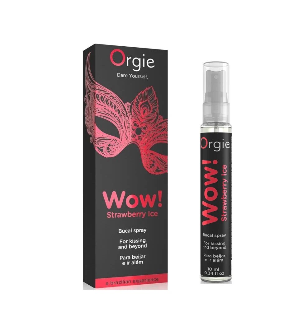 Orgie Spray pentru sex oral profund WOW Strawberry Ice capsuni 10 ml
