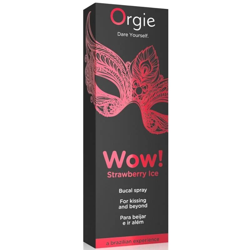Orgie Spray pentru sex oral profund WOW Strawberry Ice capsuni 10 ml