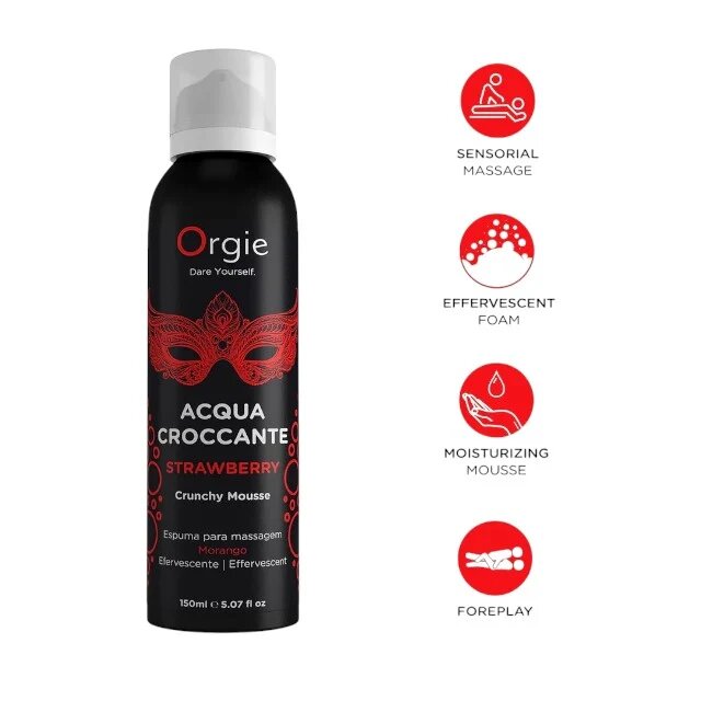 Orgie Spuma - Acqua Croccante pentru masaj erotic cu aroma de capsuni 150 ml