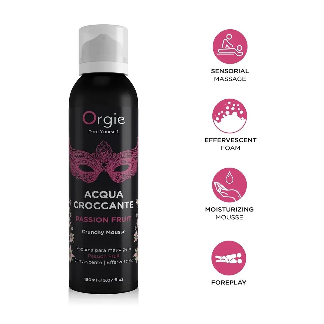 Orgie Spuma - Acqua Croccante pentru masaj erotic cu aroma de fructul pasiunii 150 ml