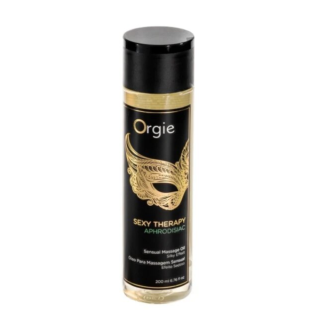 Orgie Ulei pentru masaj Sexy Therapy Aphrodisiac cu ulei de migdale efect hidratant aromă de vanilie și lemn de cedru 200 ml