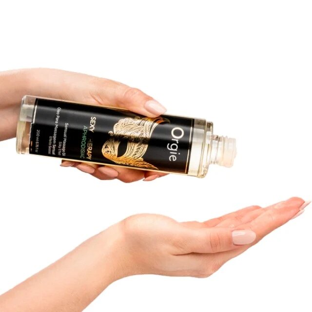 Orgie Ulei pentru masaj Sexy Therapy Aphrodisiac cu ulei de migdale efect hidratant aromă de vanilie și lemn de cedru 200 ml