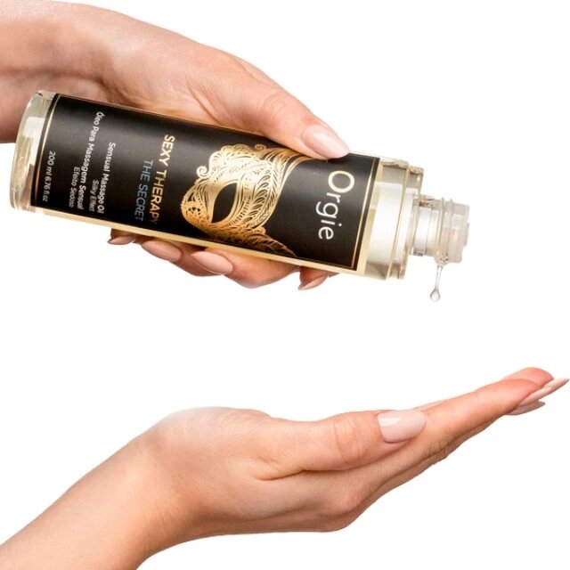 Orgie Ulei pentru masaj Sexy Therapy The Secret cu ulei de migdale efect hidratant aromă de vanilie și iasomie 200 ml