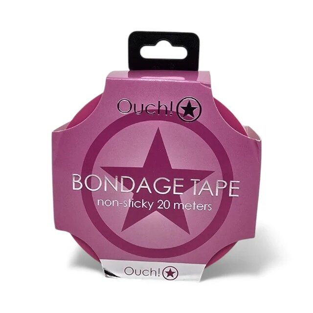 Ouch! Bandă Bondage Tape pentru jocuri erotice BDSM nelipicioasă lungime 20 m culoare roz