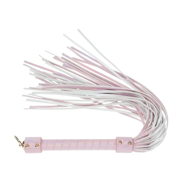 Ouch! Bici Flogger - Paris Collection pentru jocuri erotice BDSM din piele îmbinată culoare roz cu auriu