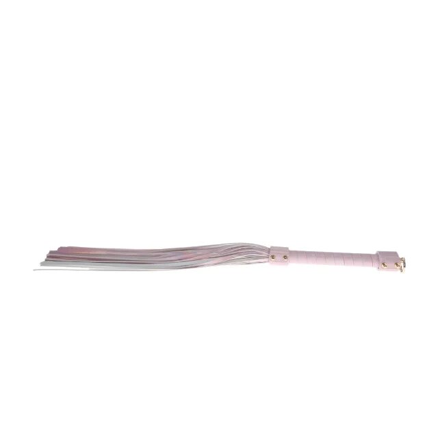 Ouch! Bici Flogger - Paris Collection pentru jocuri erotice BDSM din piele îmbinată culoare roz cu auriu