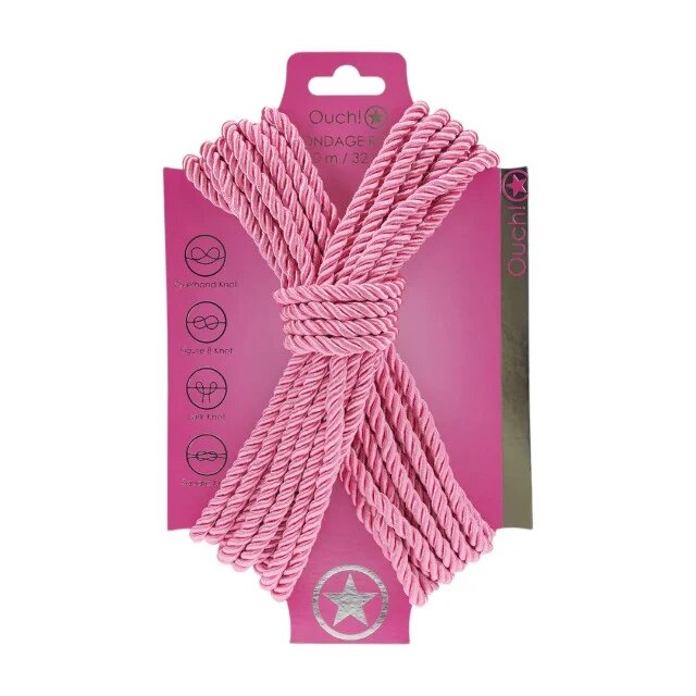 Ouch! Frânghie Bondage Rope pentru jocuri erotice BDSM lungime 10 metri culoare roz