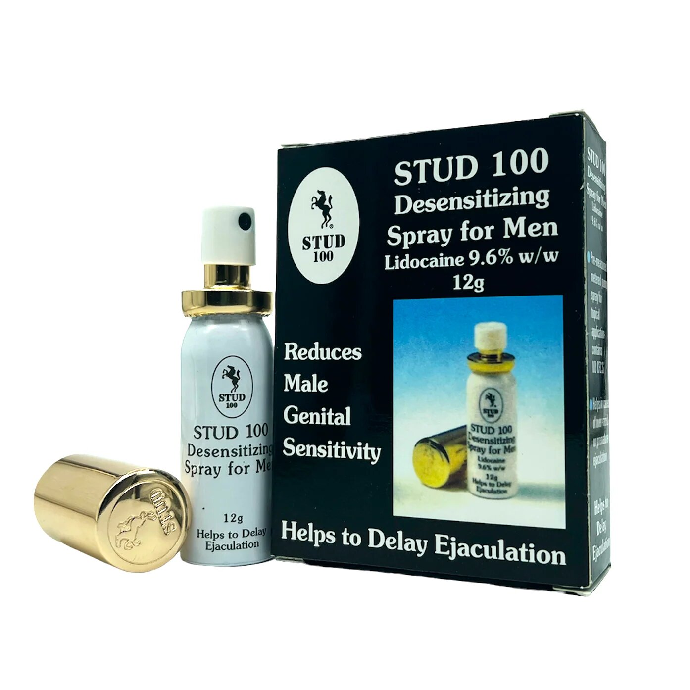  Pachet pentru bărbați: Capsule afrodisiace MARATON FORTE 4 buc + Spray Delay STUD 100 Original 12 ml