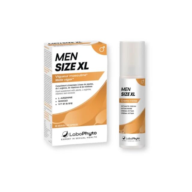  Pachet pentru bărbați: Capsule LaboPhyto MenSize XL 60 buc + Cremă LaboPhyto MenSize XL 60 ml