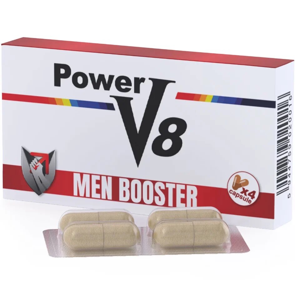  Pachet pentru bărbați: Capsule potență Power V8 4 buc + Spray Super Dooz 34000 45 ml