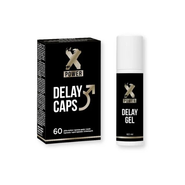  Pachet pentru bărbați: Capsule Xpower Delay Caps 60 buc + Gel XPower Delay 60 ml
