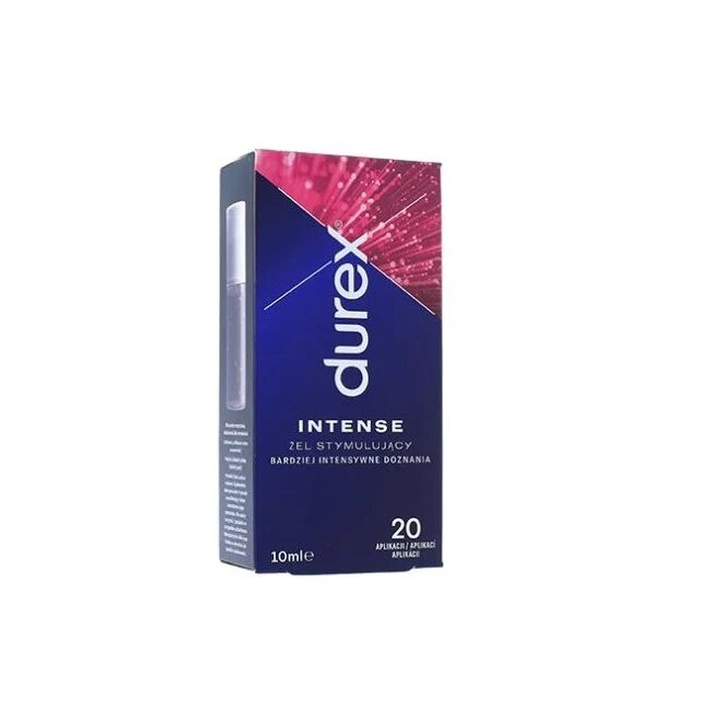  Pachet pentru cupluri: Gel intim Durex Orgasm Intense 10 ml + Prezervative cu striații Durex Intense 56 mm 10 buc