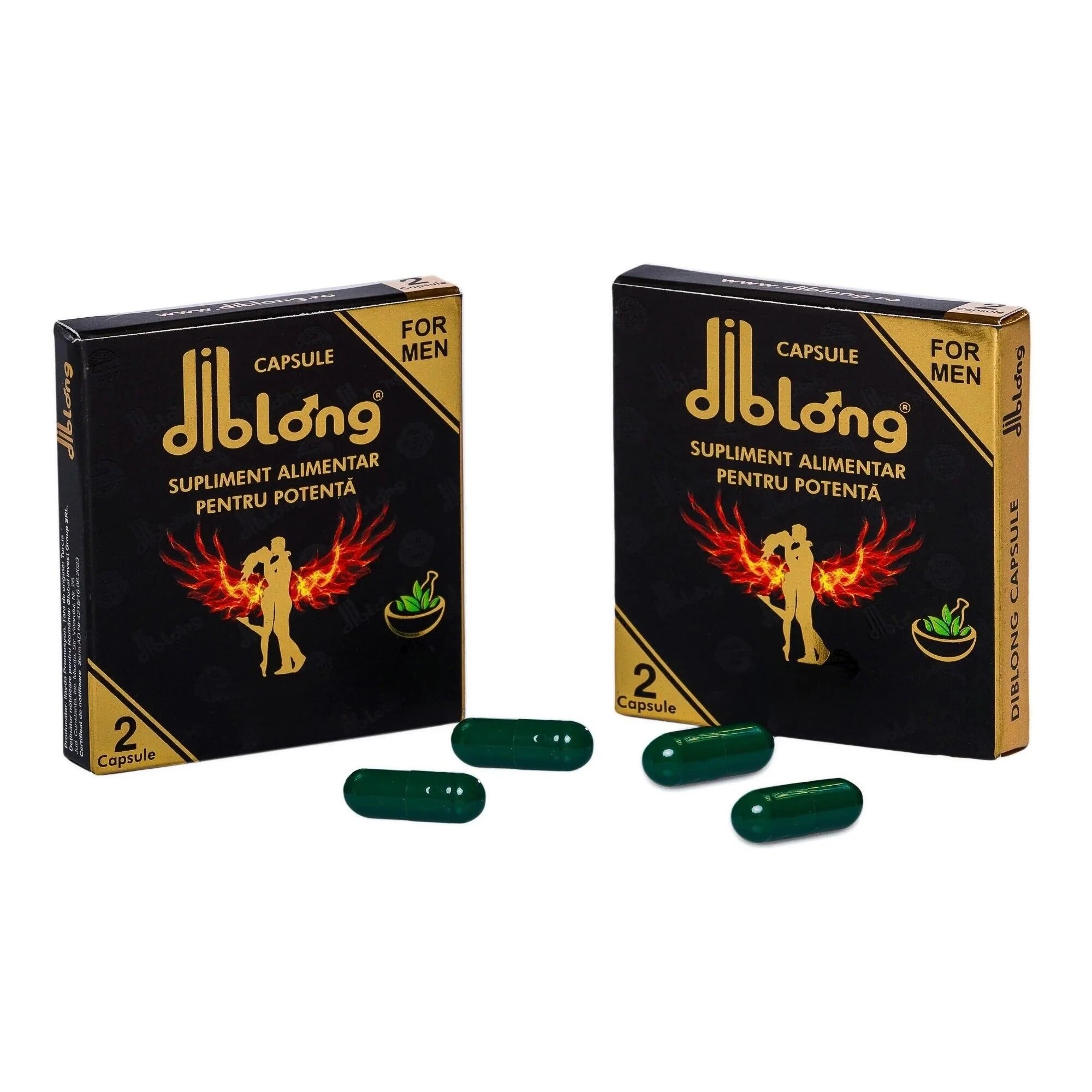  Pachet pentru cupluri: Supliment alimentar pentru bărbați sub formă de capsule DIBLONG Ginseng 4 buc + Gel intim INTYMATE More Cooling 30 ml