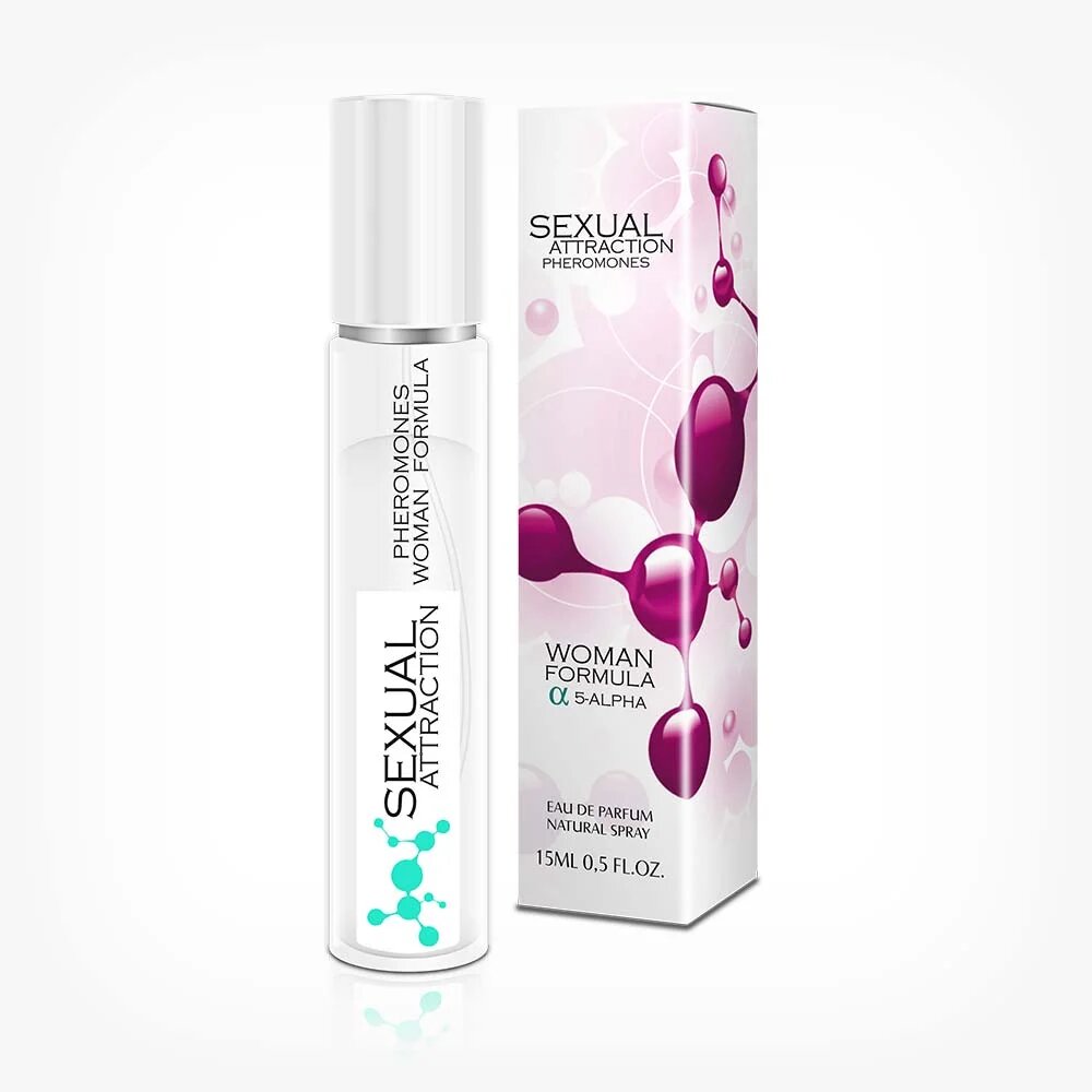  Pachet pentru femei: Parfum cu feromoni Sexual Attraction femei 15 ml + Mostră parfum cu feromoni PHEROSTRONG Just For Women 1 ml