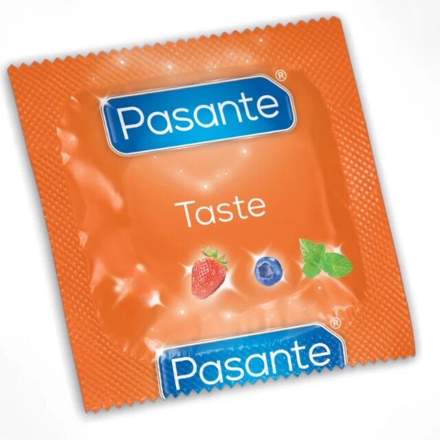 PASANTE Prezervative - Flavors colorate si aromate menta capsuni si afine marimea 53 mm 1 x 3 buc