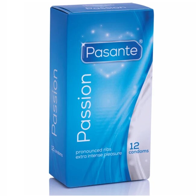 PASANTE Prezervative - Passion cu striatii si nervuri 52 mm 12 buc
