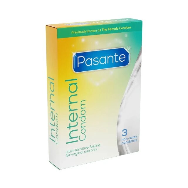 PASANTE Prezervative pentru femei Internal Condom fără latex lubrifiate și transparente 3 bucăți