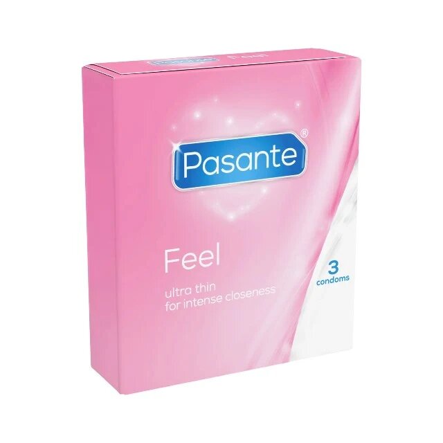 PASANTE Prezervative Sensitive Feel din latex ultra-subțiri și rezistente diametru 52 mm 3 bucăți