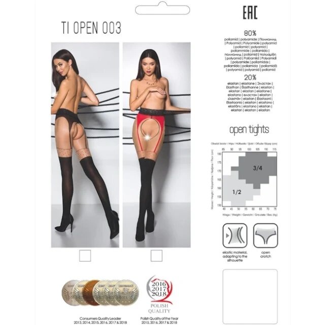 Passion Dresuri fără Crotch G-String TIOPEN003 negru și roșu mărime S/M
