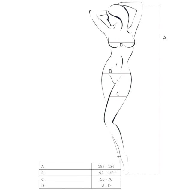 Passion Lenjerie bodystocking G-String BS011 One size Negru