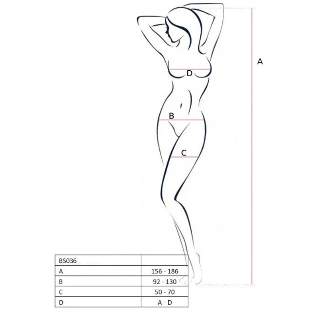 Passion Lenjerie bodystocking G-String BS032 One size Roșu mărime universală