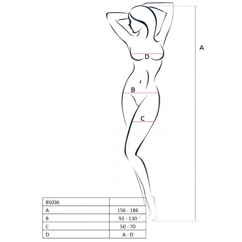 Passion Lenjerie bodystocking G-String BS035 One size Alb