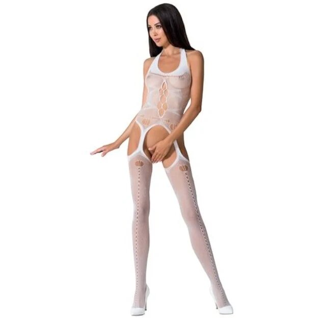 Passion Lenjerie bodystocking G-String BS059 One size Alb